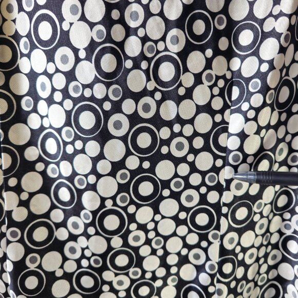 Spence Satin Sleeveless Geometric Circle Blouse Black/White/Grey   Size L - Picture 6 of 6